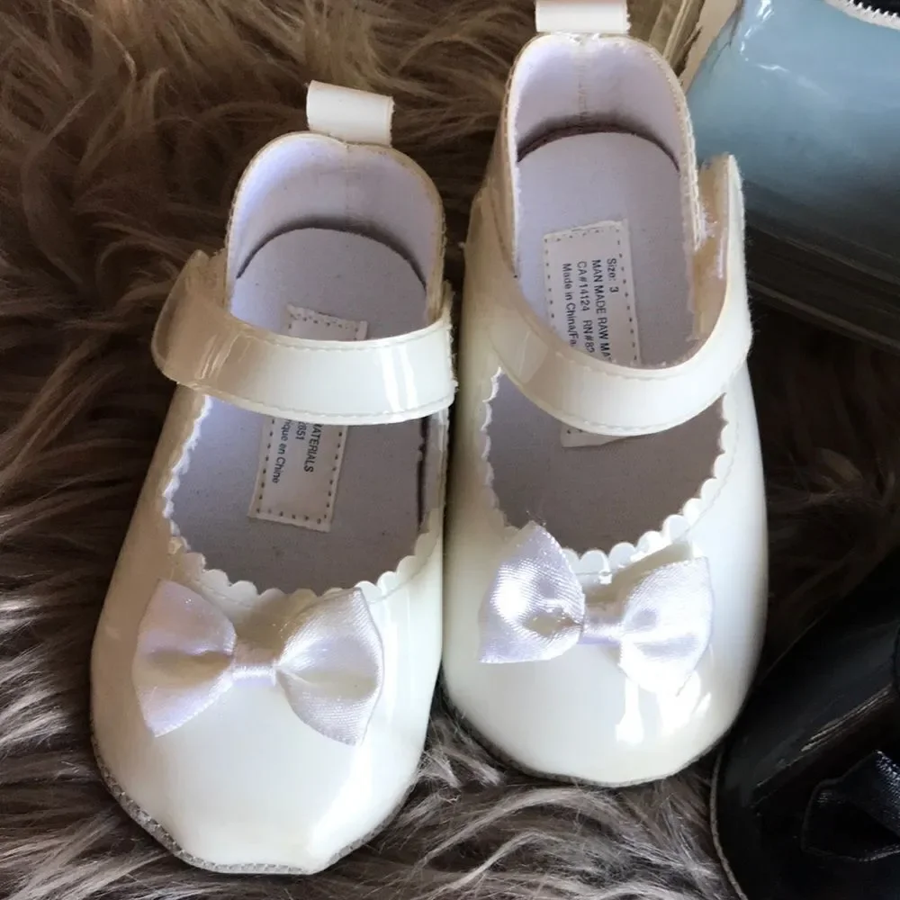 Lot of 3 Klassy Baby girl dress shoes 2 sizes